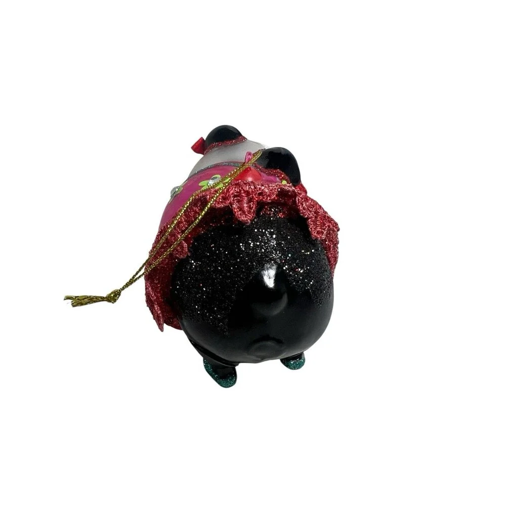 Festive Panda Hand Blown Glass Christmas Ornament - BestPysanky - EUC - Picture 5 of 8